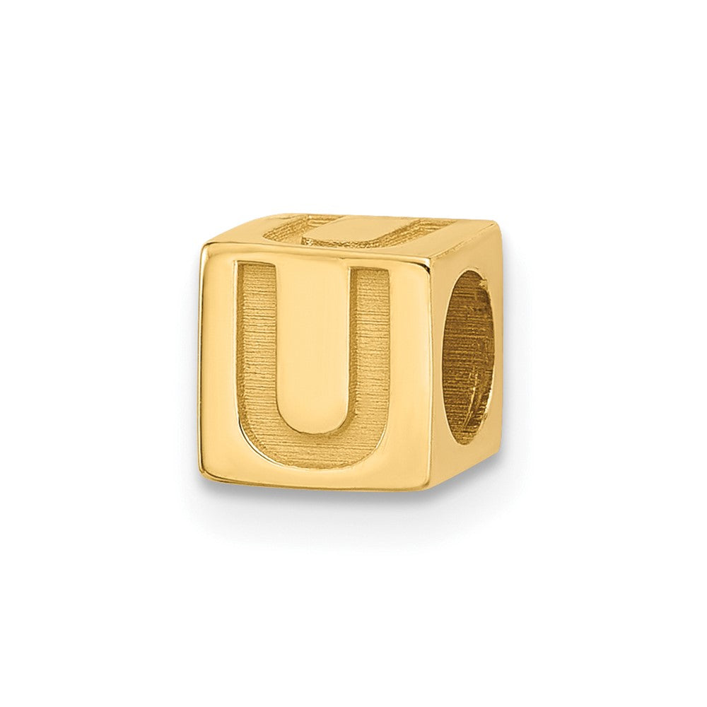 14K Gelbgold Alphabet Perle Buchstabe U