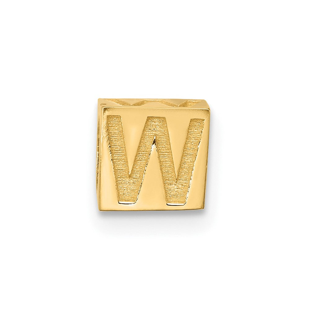 14K Gelbgold Alphabet Perle Buchstabe W