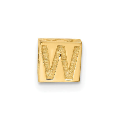 14K Gelbgold Alphabet Perle Buchstabe W