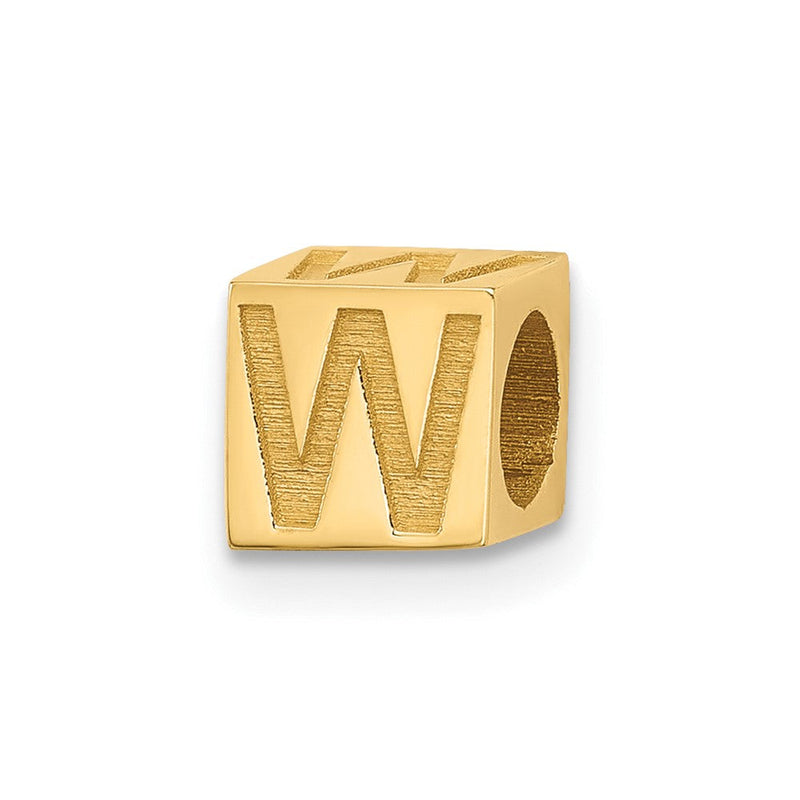 14K Gelbgold Alphabet Perle Buchstabe W