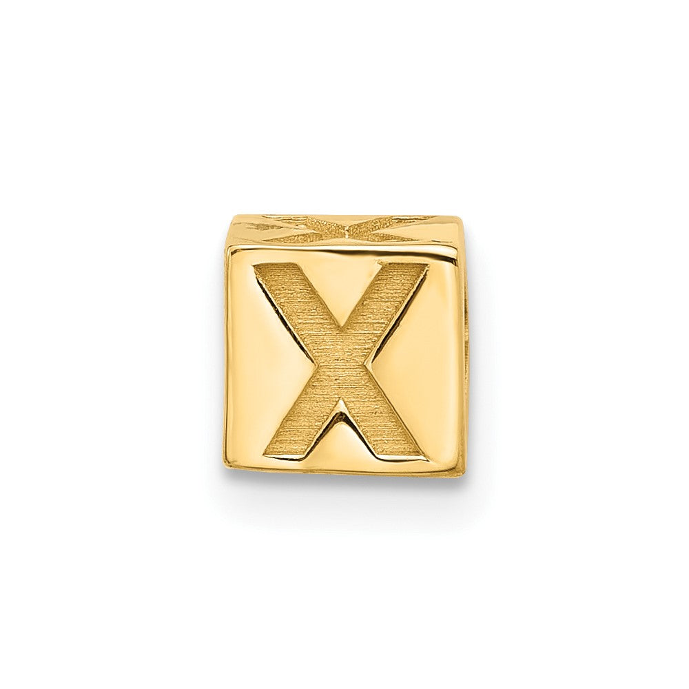 14K Gelbgold Alphabet Perle Buchstabe X