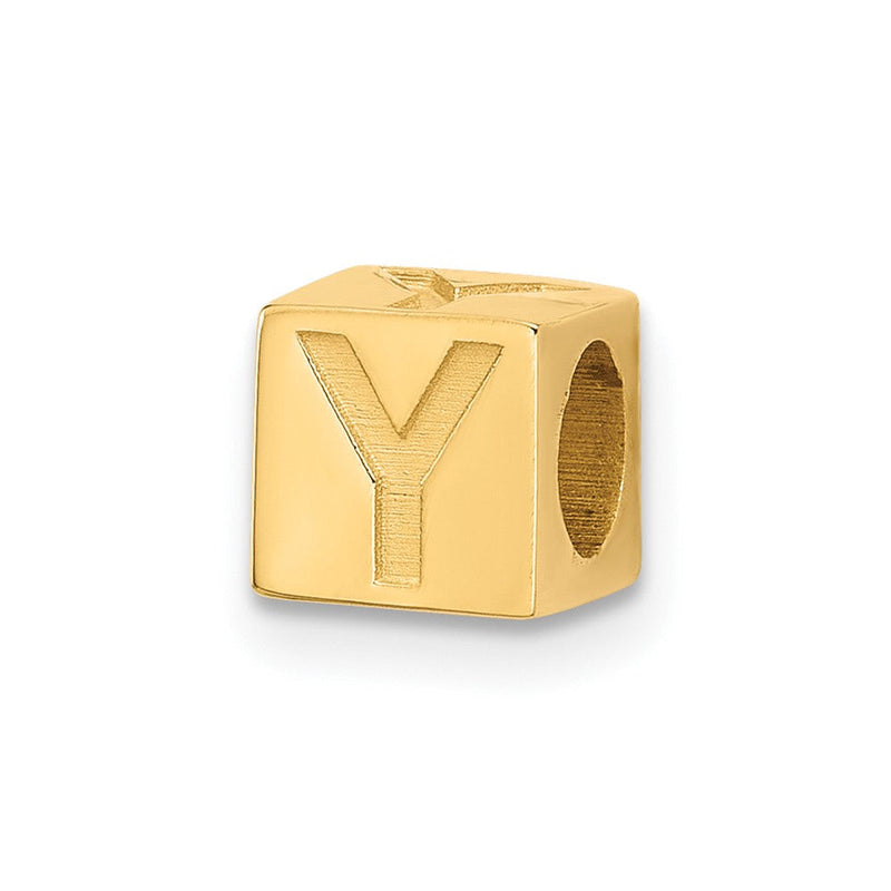 14K Gelbgold Alphabet Perle Buchstabe Y