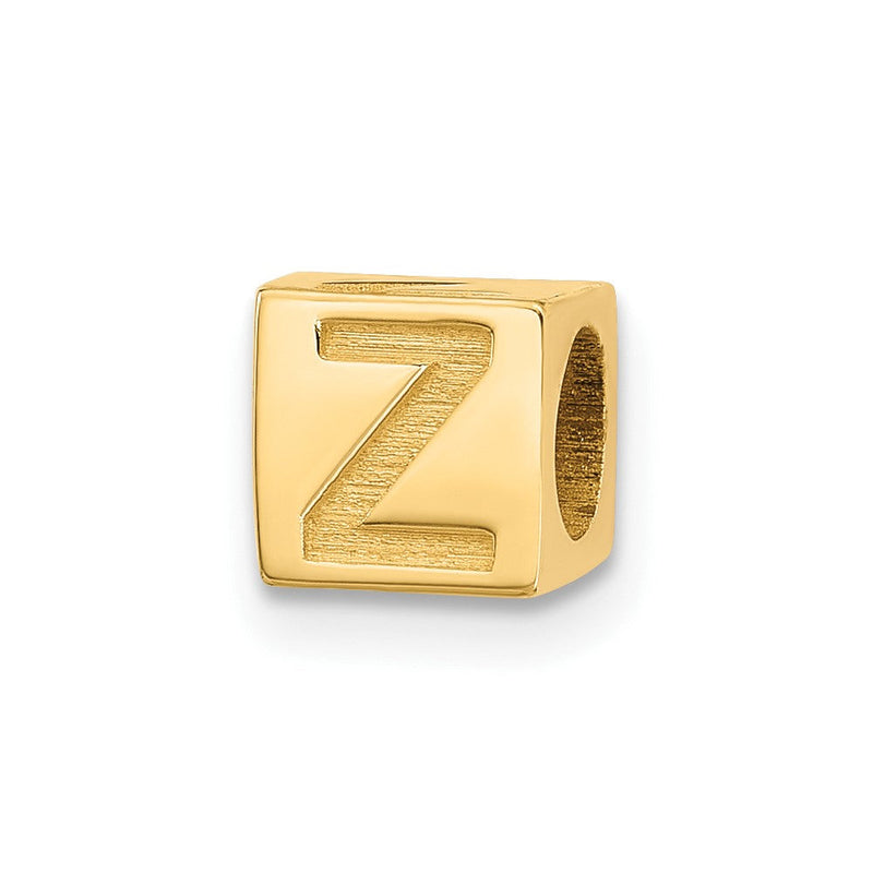 14K Gelbgold Alphabet Perle Buchstabe Z