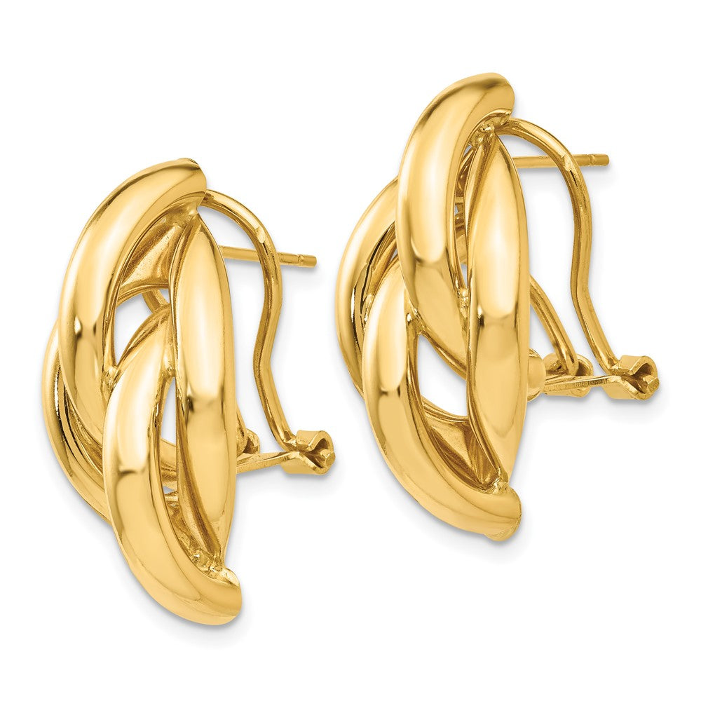 14K Gelbgold Wirbel Omega Rückseite Ohrstecker