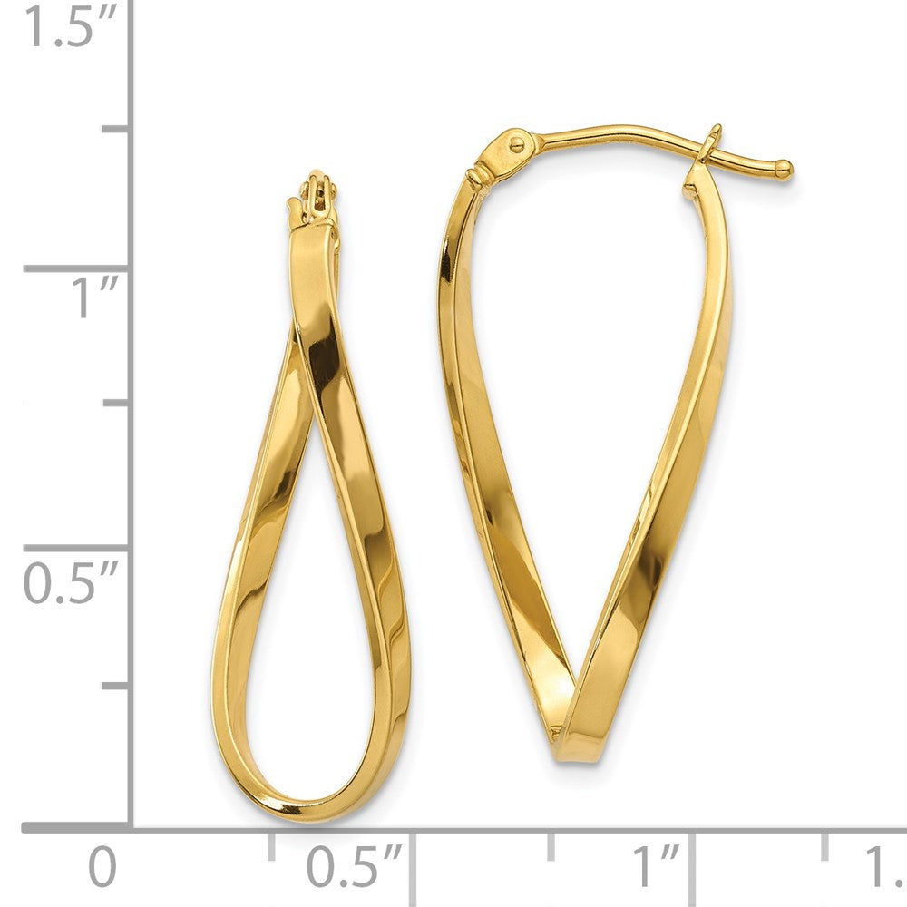 14K Gelbgold Klein Gedreht Ohrringe