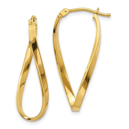 14K Gelbgold Klein Gedreht Ohrringe