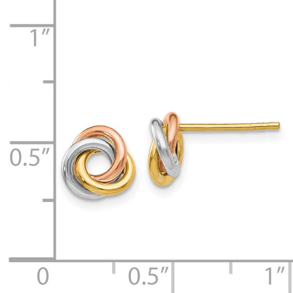 14K Tricolor Gedreht Knoten Ohrstecker