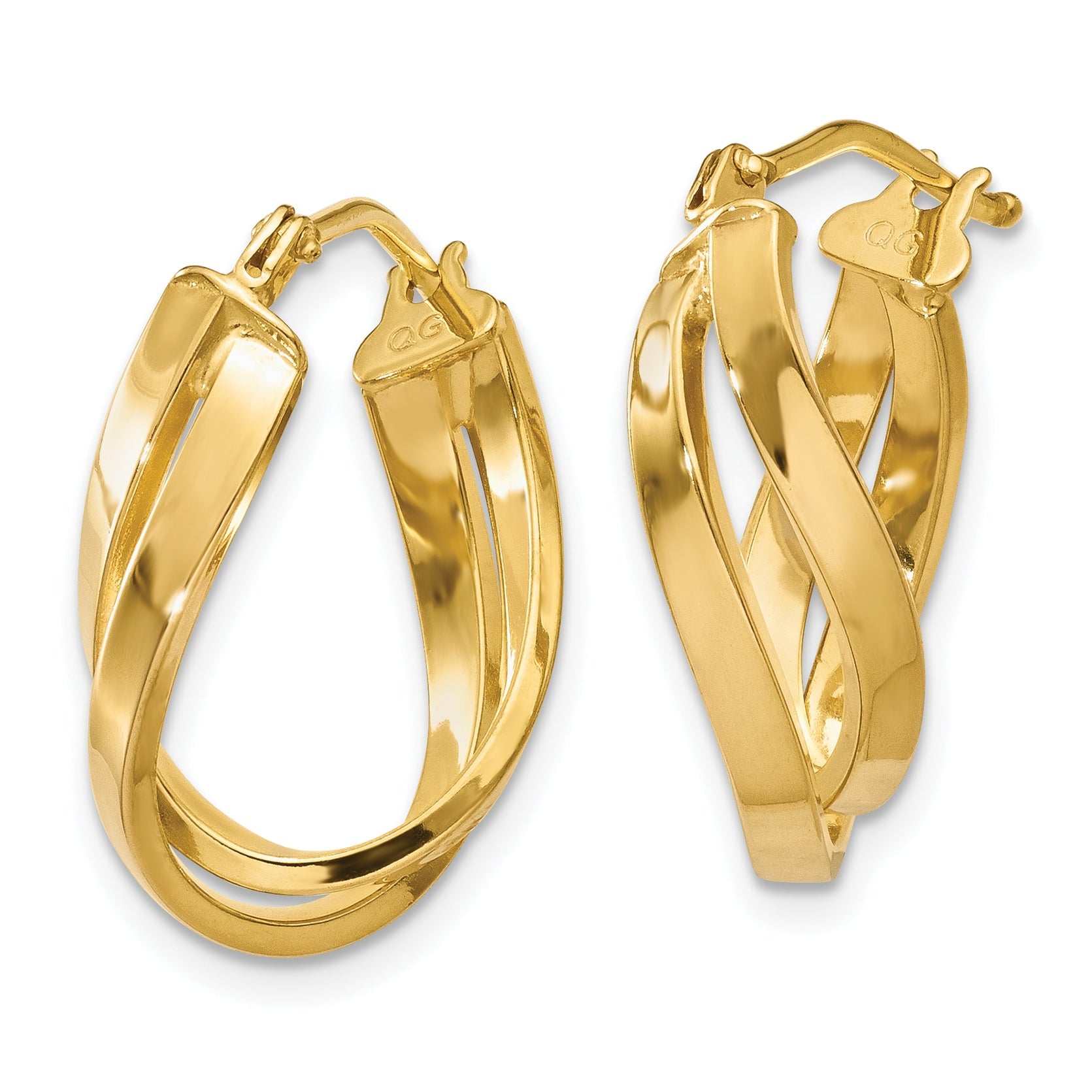 14K Gelbgold Gedreht Creolen