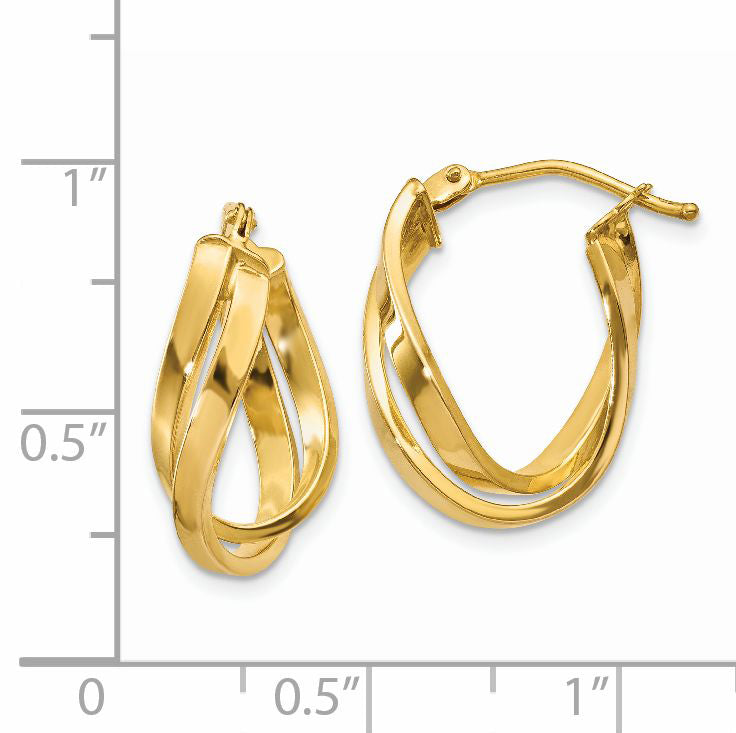 14K Gelbgold Gedreht Creolen