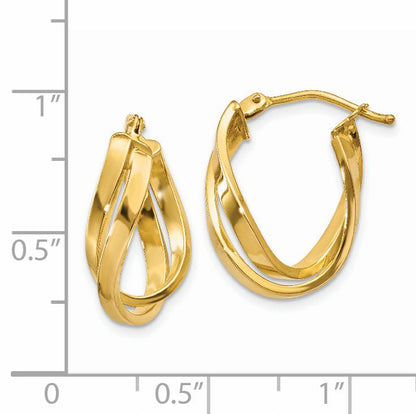 14K Gelbgold Gedreht Creolen