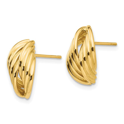 14K Gelbgold Poliert Fantasie Ohrstecker