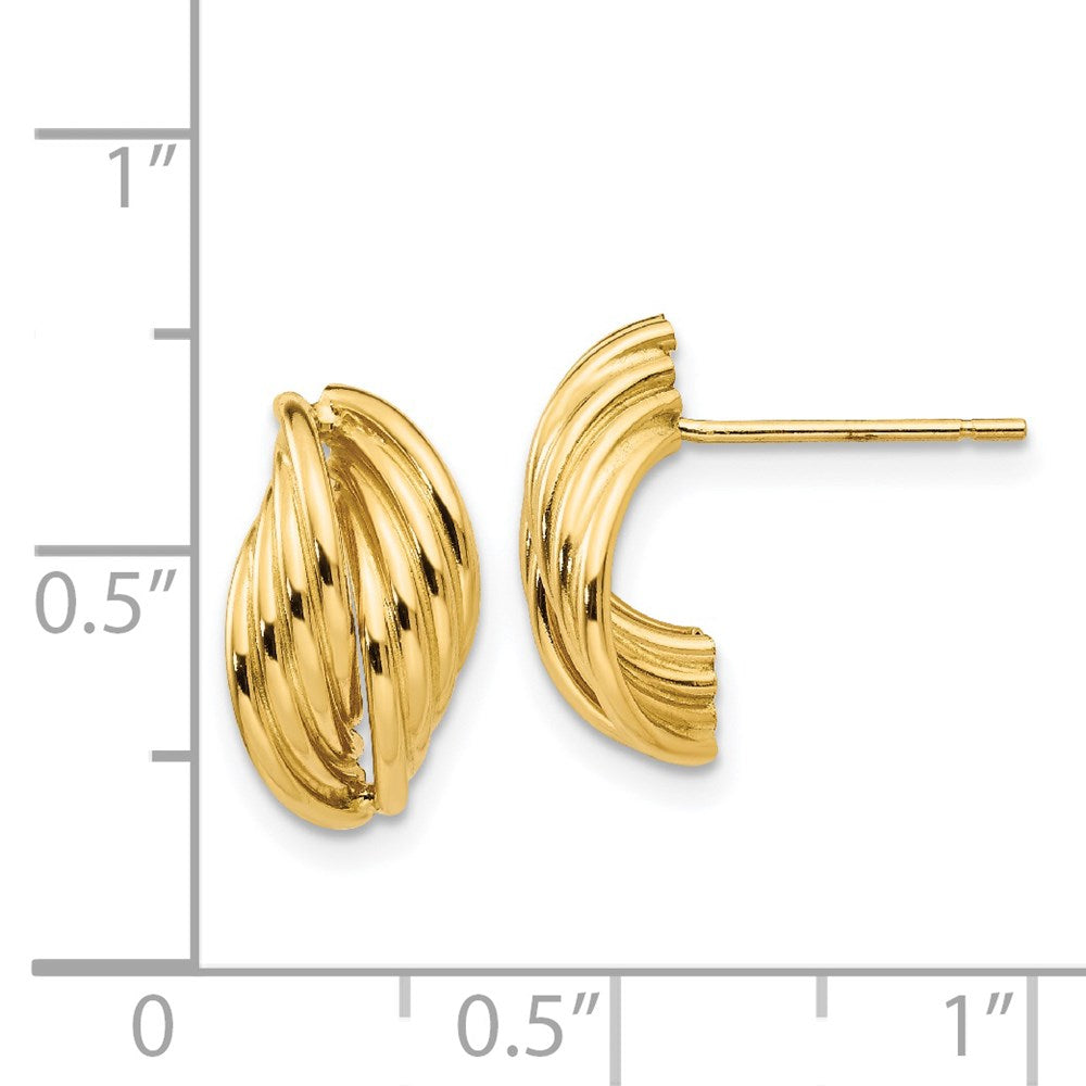 14K Gelbgold Poliert Fantasie Ohrstecker