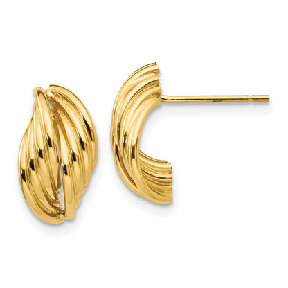 14K Gelbgold Poliert Fantasie Ohrstecker