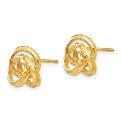 14K Gelbgold Poliert Liebe Knoten Ohrstecker