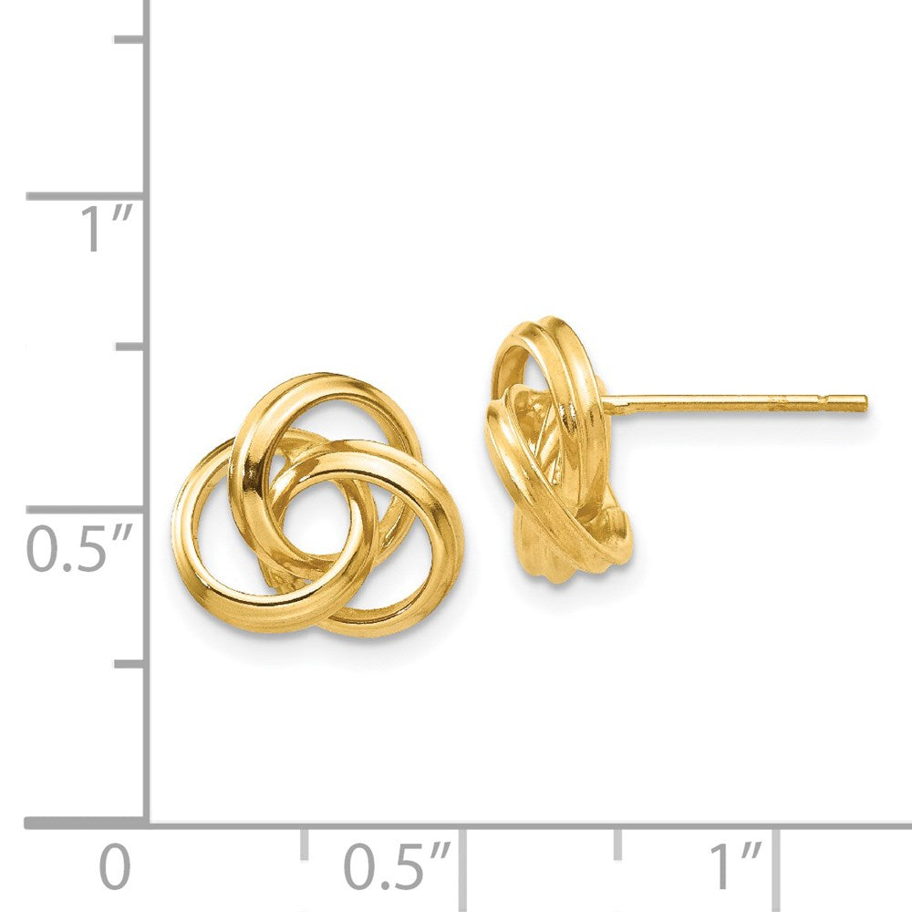 14K Gelbgold Poliert Liebe Knoten Ohrstecker