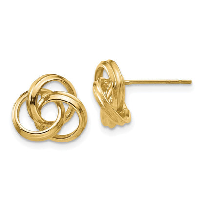 14K Gelbgold Poliert Liebe Knoten Ohrstecker