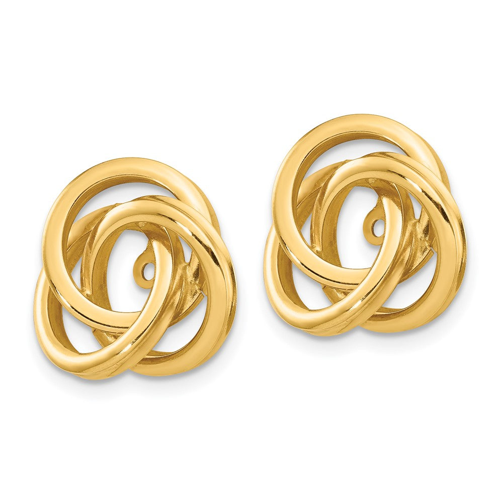 14K Gelbgold Poliert Liebe Knoten Ohrring Jacken