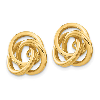 14K Gelbgold Poliert Liebe Knoten Ohrring Jacken