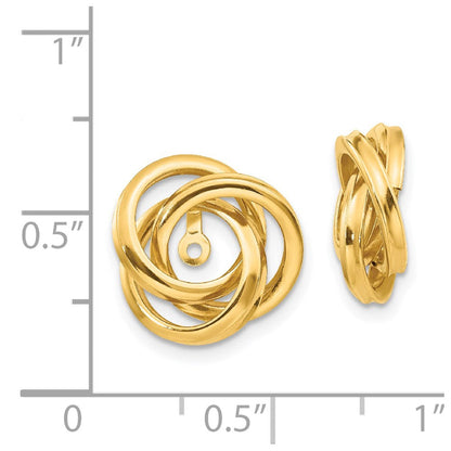 14K Gelbgold Poliert Liebe Knoten Ohrring Jacken