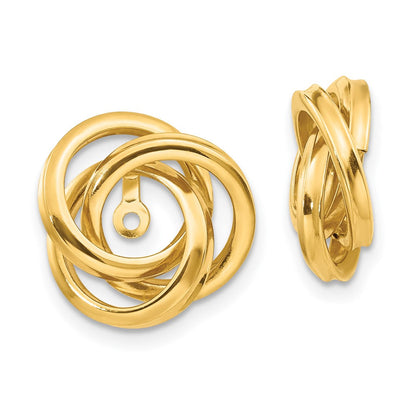 14K Gelbgold Poliert Liebe Knoten Ohrring Jacken