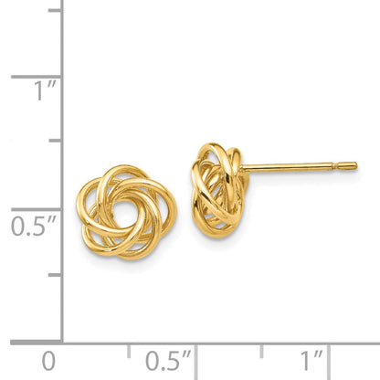 14K Gelbgold Poliert Knoten Ohrstecker