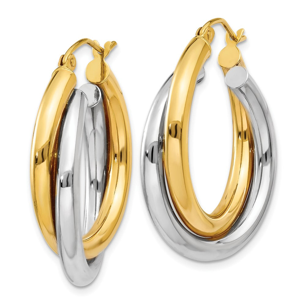 14K Bicolor Doppelt Creolen