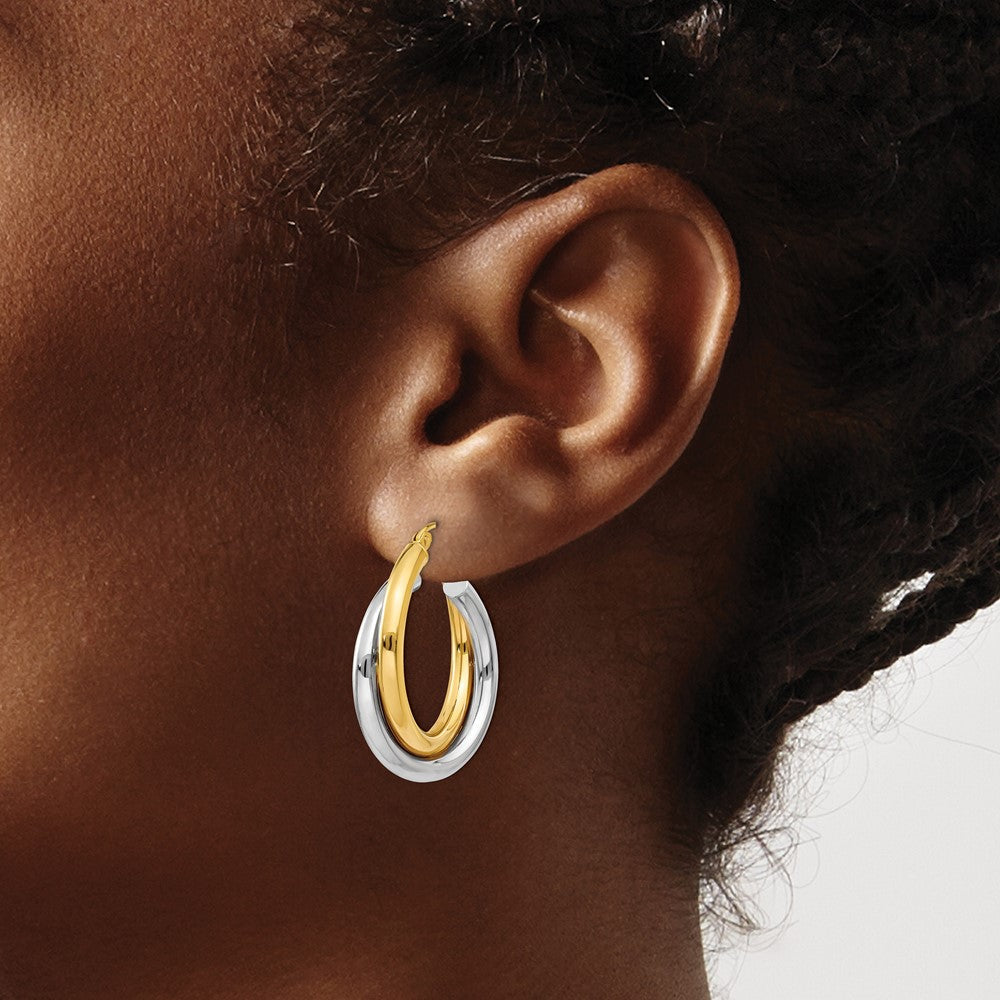 14K Bicolor Doppelt Creolen