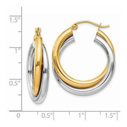 14K Bicolor Doppelt Creolen