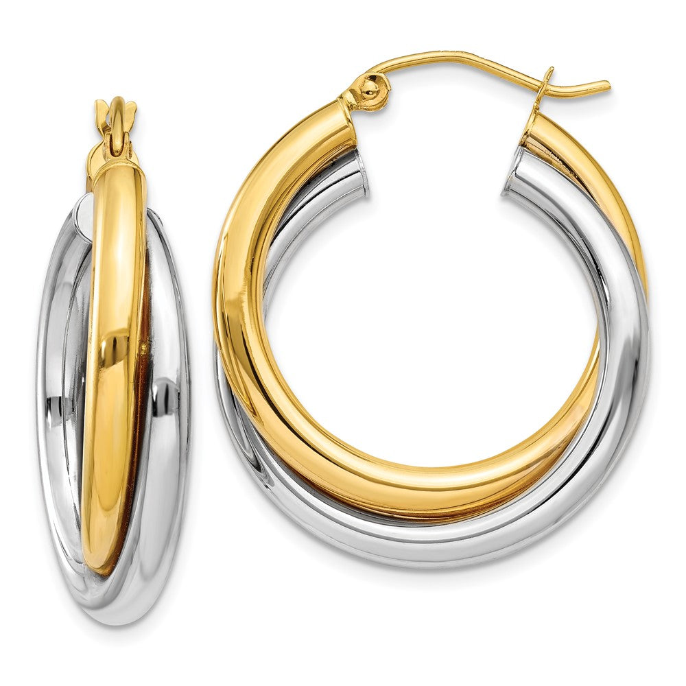 14K Bicolor Doppelt Creolen