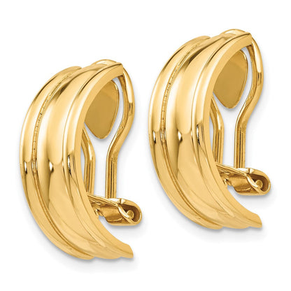 14K Gelbgold Fantasie Non Durchbrochen Ohrringe