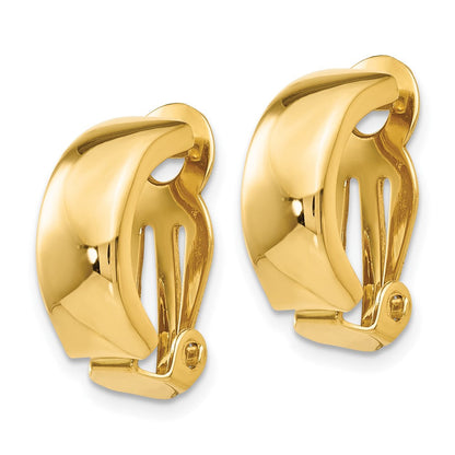14K Gelbgold Non Durchbrochen Poliert Ohrringe
