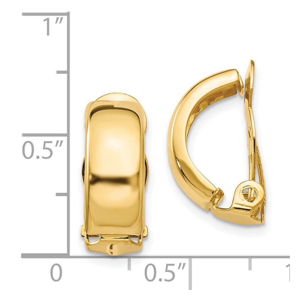 14K Gelbgold Non Durchbrochen Poliert Ohrringe