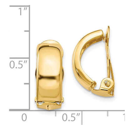 14K Gelbgold Non Durchbrochen Poliert Ohrringe
