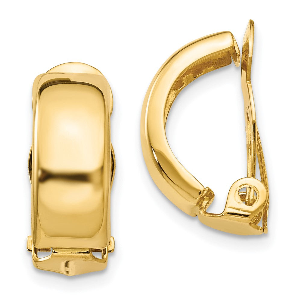 14K Gelbgold Non Durchbrochen Poliert Ohrringe