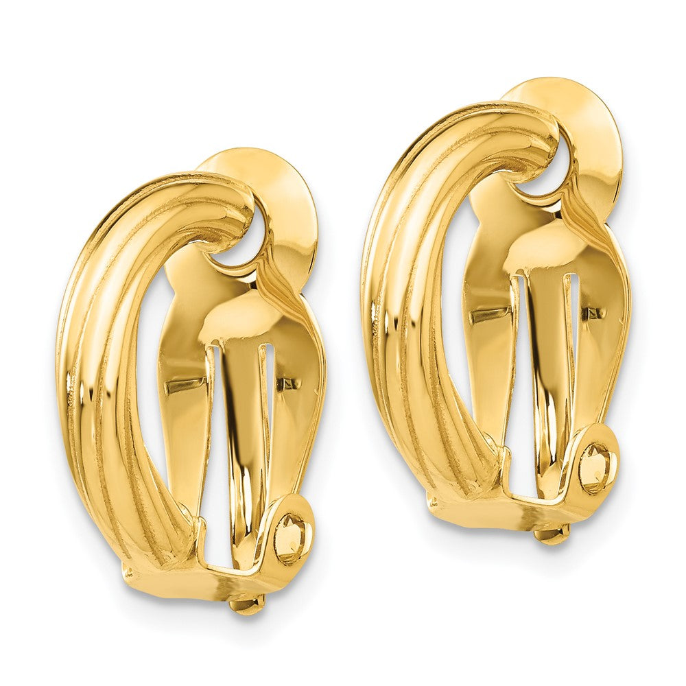 14K Gelbgold Non Durchbrochen Ohrringe
