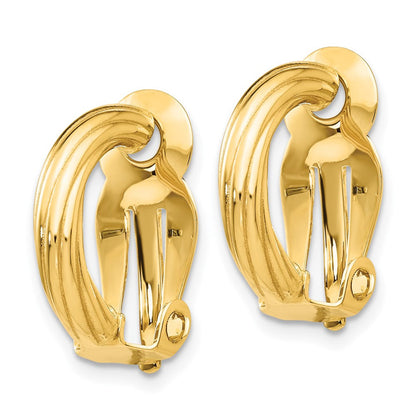 14K Gelbgold Non Durchbrochen Ohrringe