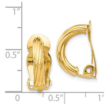 14K Gelbgold Non Durchbrochen Ohrringe