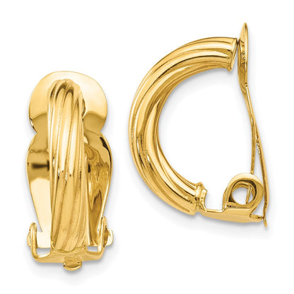 14K Gelbgold Non Durchbrochen Ohrringe