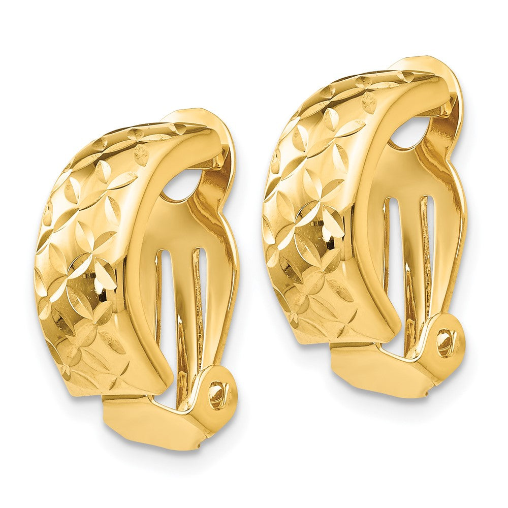 14K Gelbgold Non Durchbrochen Ohrringe