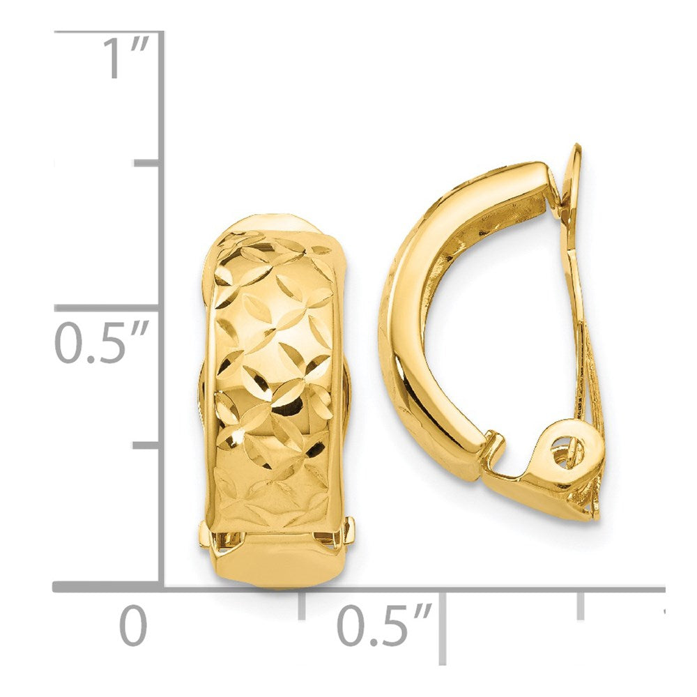 14K Gelbgold Non Durchbrochen Ohrringe