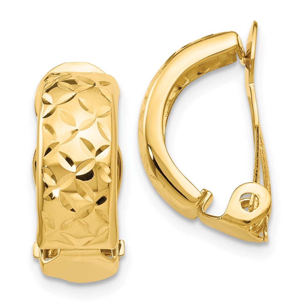 14K Gelbgold Non Durchbrochen Ohrringe