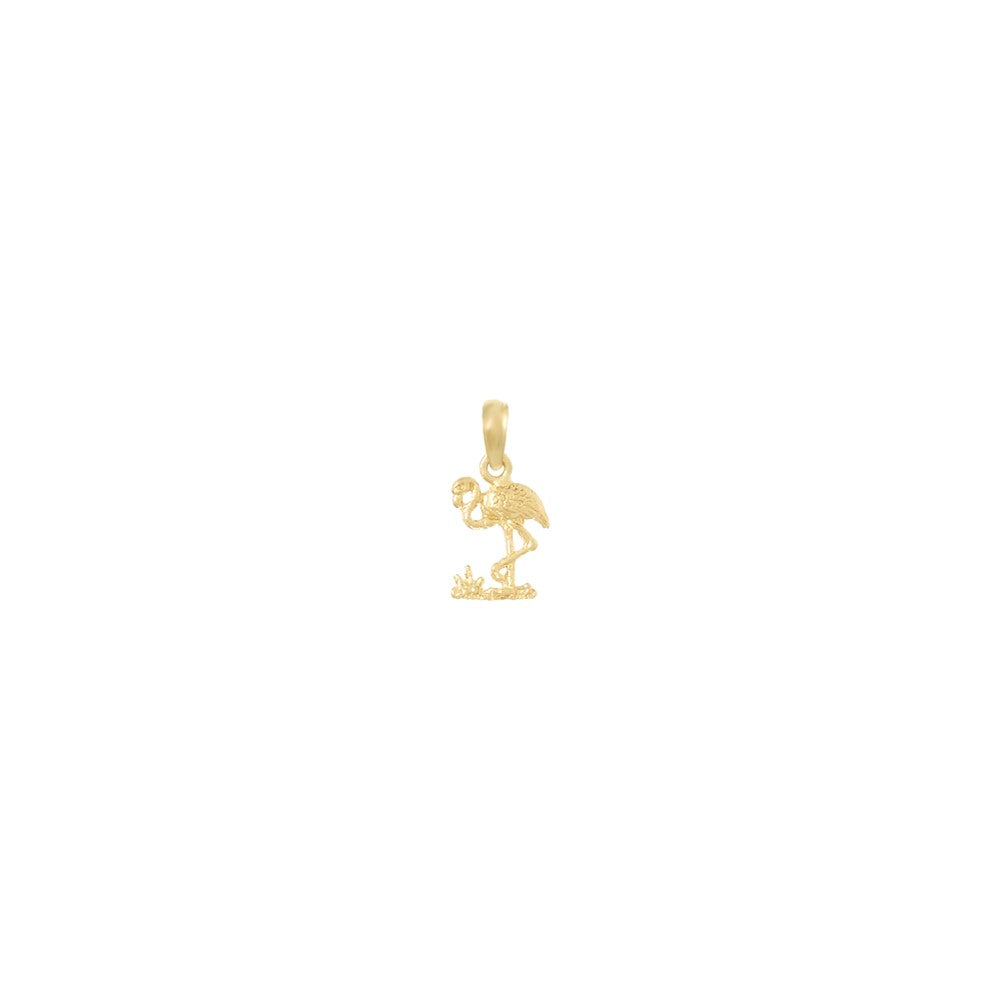 14K Gelbgold Mini Flamingo Charm