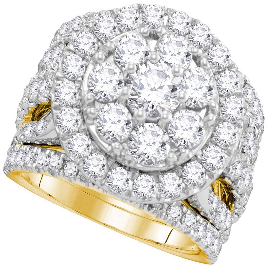 4.0 Ct. Rund Schliff Diamant Bridal Verlobungsring Set in 14K Gelbgold