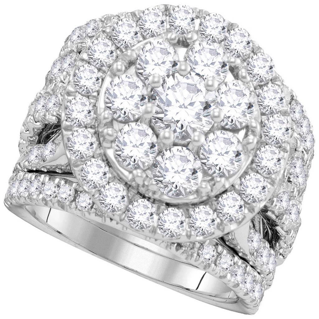 4.0 Ct. Rund Schliff Diamant Bridal Verlobungsring Set in 14K Weißgold