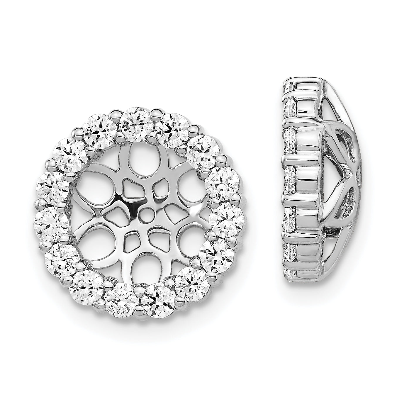 14K Weißgold Diamant-Ohrring-Jackets