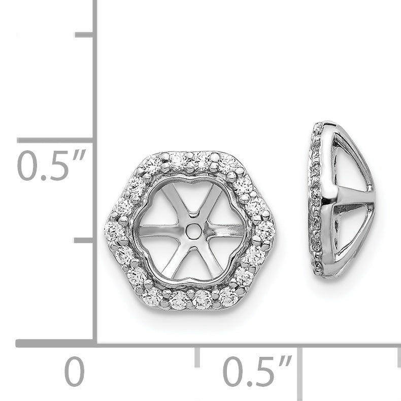 0,33 ct. Diamant-Ohrschmuck-Jackets in Sechseckform für Ohrstecker aus 14K Weißgold