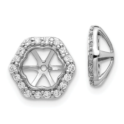 0,33 ct. Diamant-Ohrschmuck-Jackets in Sechseckform für Ohrstecker aus 14K Weißgold