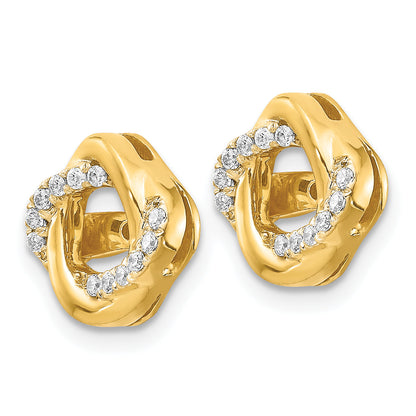 0,167 ct. echte Diamant-Ohrring-Jackets im Designerstil aus 14K Gelbgold, feiner Schmuck