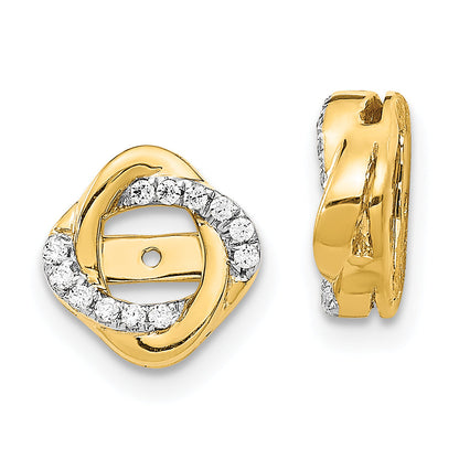 0,167 ct. echte Diamant-Ohrring-Jackets im Designerstil aus 14K Gelbgold, feiner Schmuck