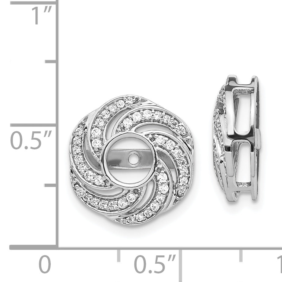 0,33 ct. Diamant-Ohrring-Jackets mit Wirbeldesign aus 14K Weißgold, echter Diamant, feiner Schmuck